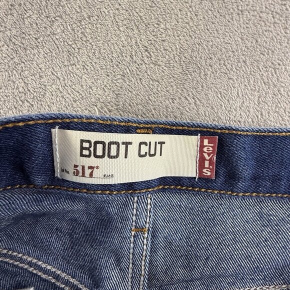 Vintage Levi's 517 Jeans Mens 36x30 Blue Boot Cut Denim Cotton Zip Dark Wash Y2K - Picture 3 of 16